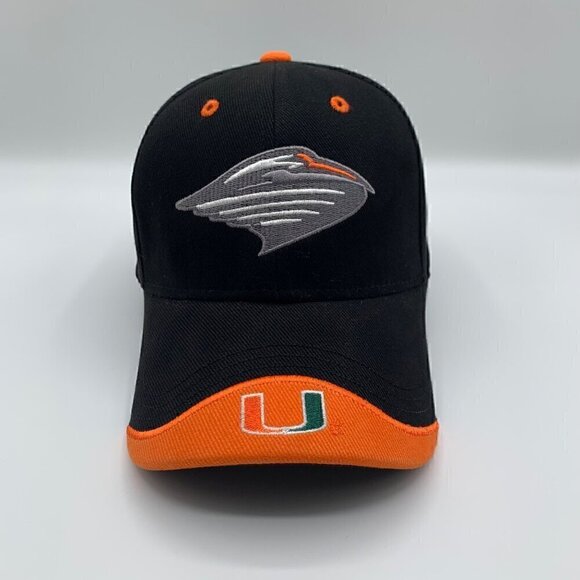 Miami Hurricanes NCAA Black Captivating Headgear Strapback Hat - Picture 2 of 6